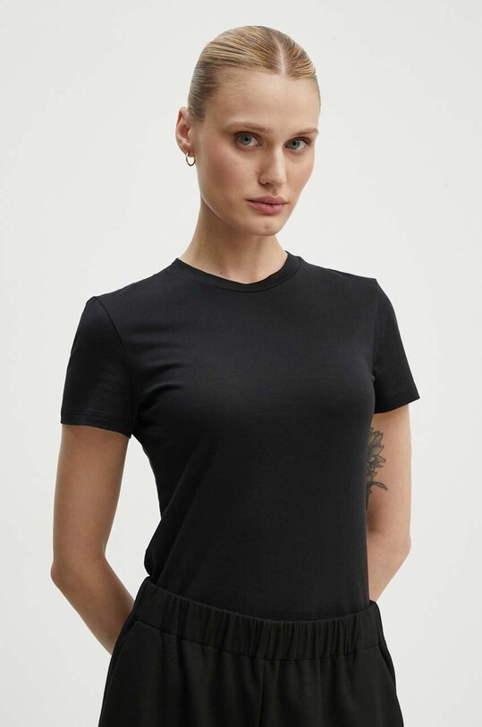 Pamučna majica Theory bez uzorka crna L1024521