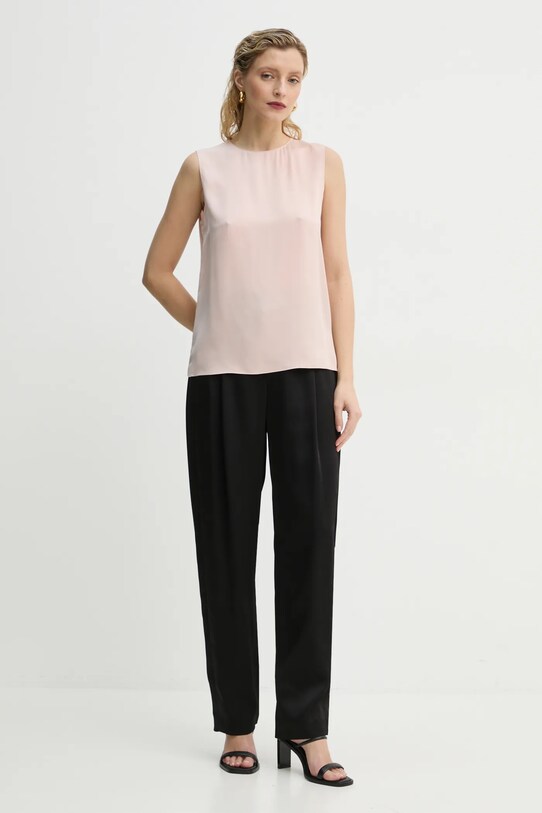 Theory top de mătase M0102539 roz AW24