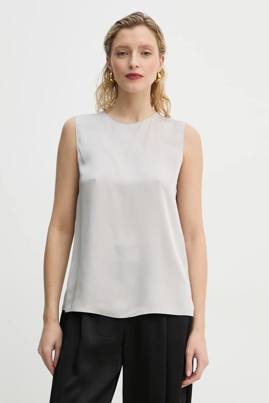 Theory top de mătase gri M0102539