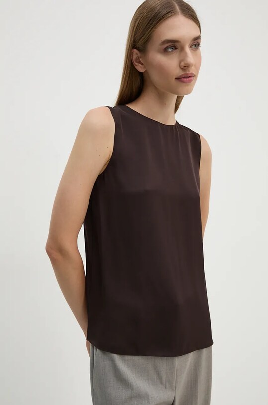 Theory top jedwabny brązowy M0102539