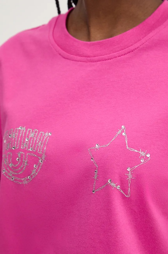 Bavlněné tričko Chiara Ferragni 77CBHK10 růžová