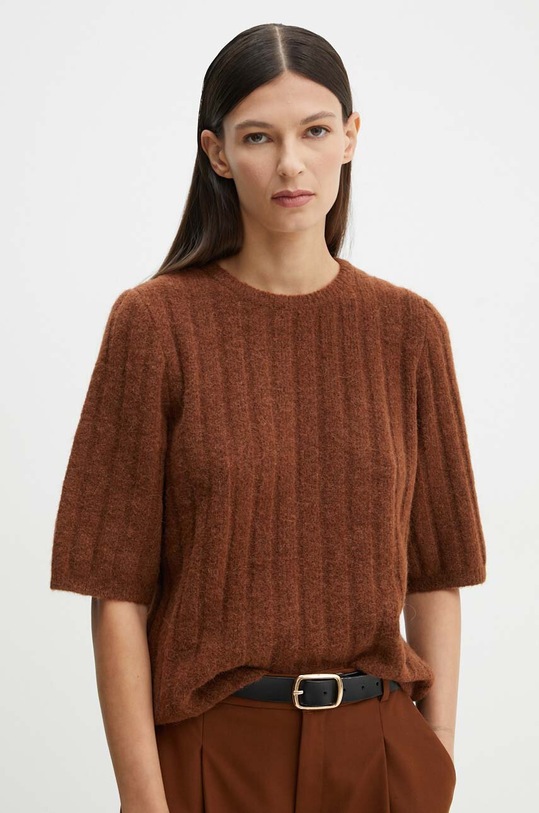 Gestuz t-shirt wzorzyste brązowy 10909143