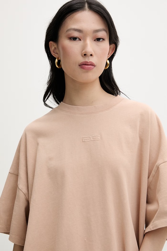Gestuz T-shirt damski bawełniany beżowy 10909249