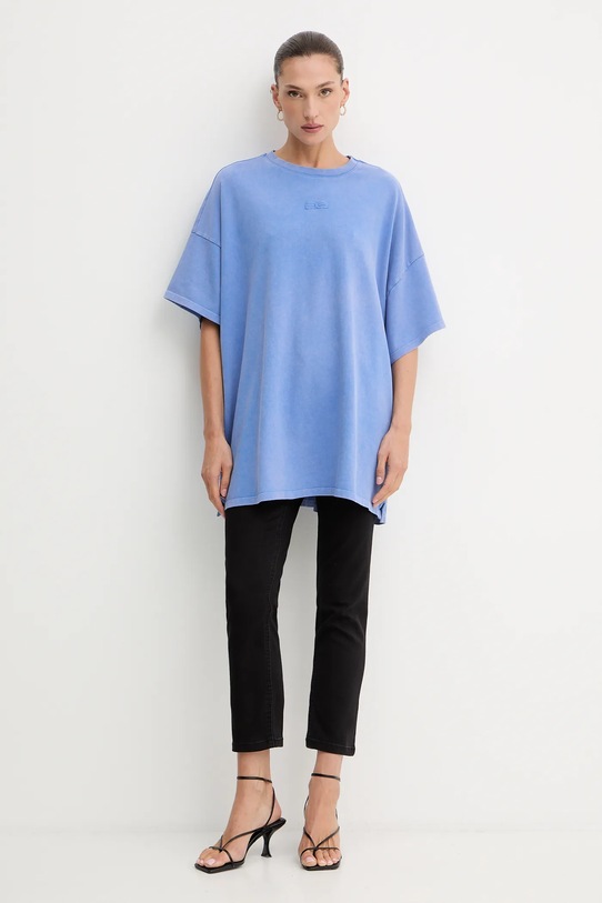 Gestuz tricou din bumbac 10909249 albastru SS25