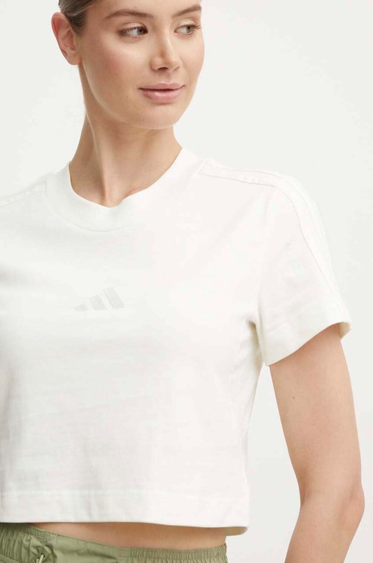 Хлопковая футболка adidas All SZN regular бежевый IW1133
