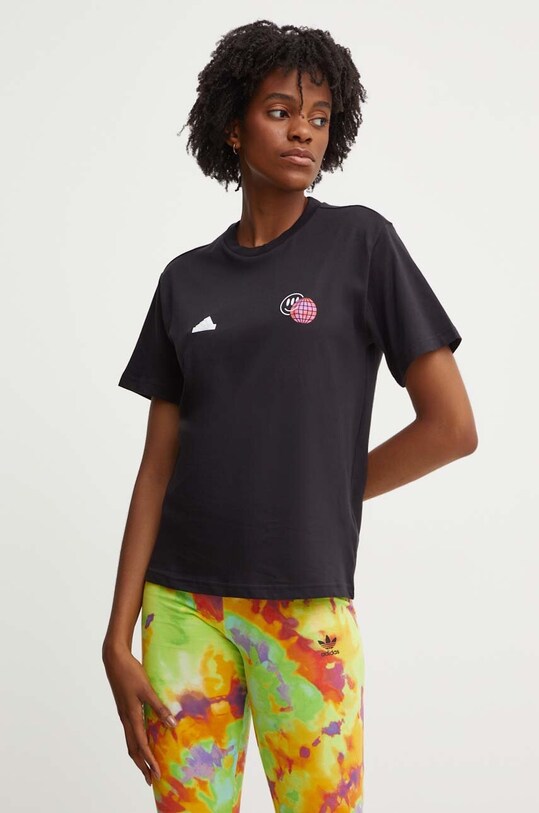 adidas tricou din bumbac Tiro print negru IW5180