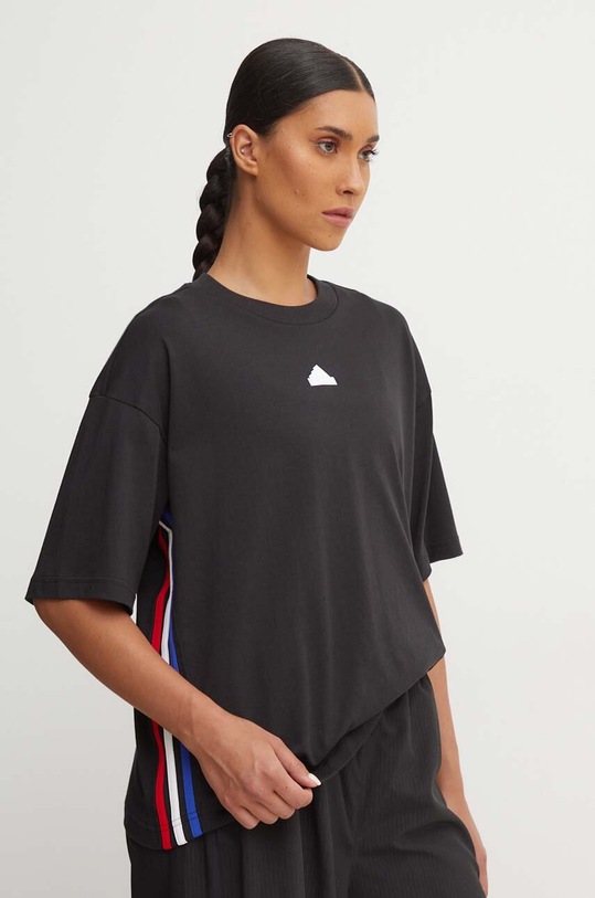 adidas t-shirt bawełniany Express aplikacja czarny IX3740