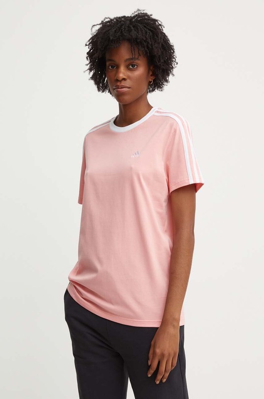 Bavlněné tričko adidas Essentials růžová IY1698