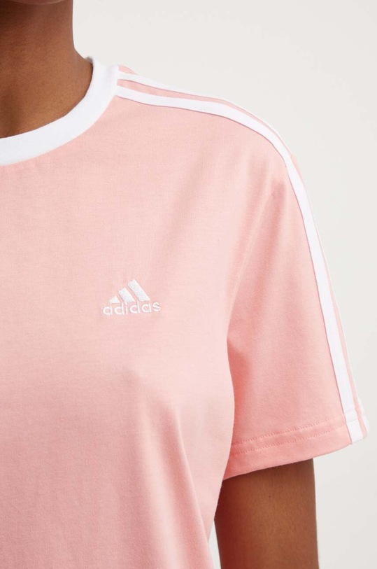 Bavlněné tričko adidas Essentials IY1698 růžová