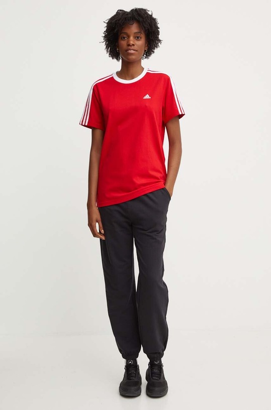 adidas pamut póló Essentials IY1699 piros AW24