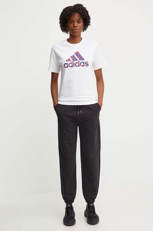 Bavlněné tričko adidas IY3435 bílá AW24