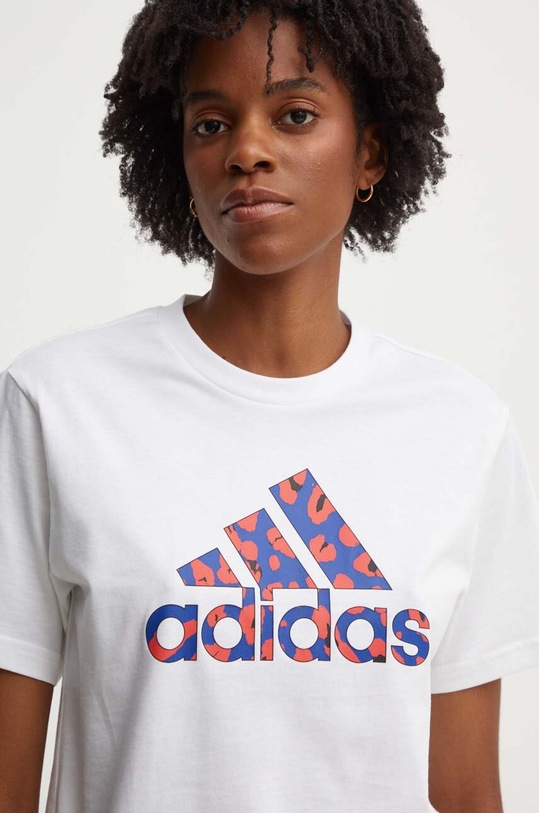 Bavlněné tričko adidas bílá IY3435