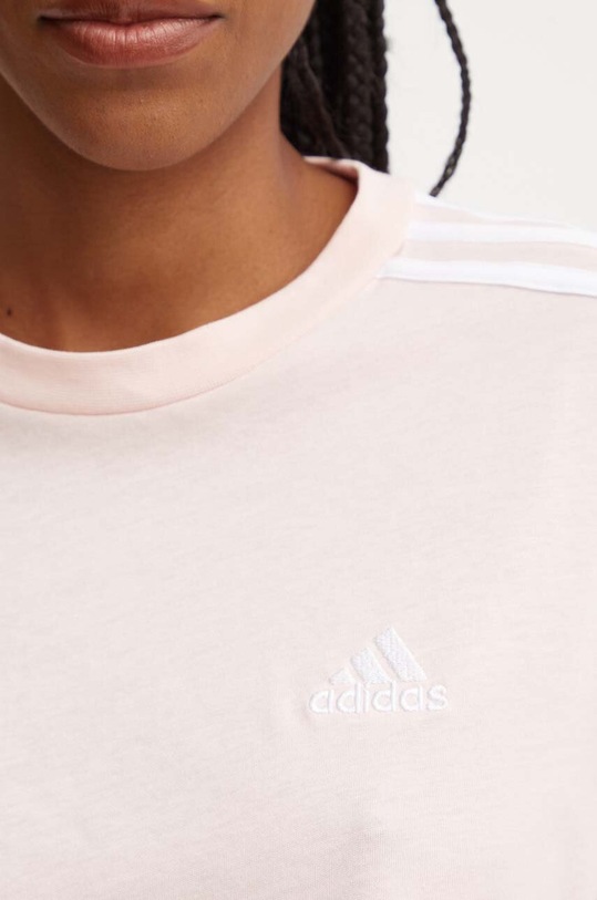 Βαμβακερό μπλουζάκι adidas Essentials IY4227 ροζ