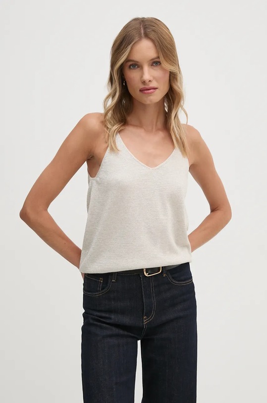 United Colors of Benetton top uni argintiu 1194DH015