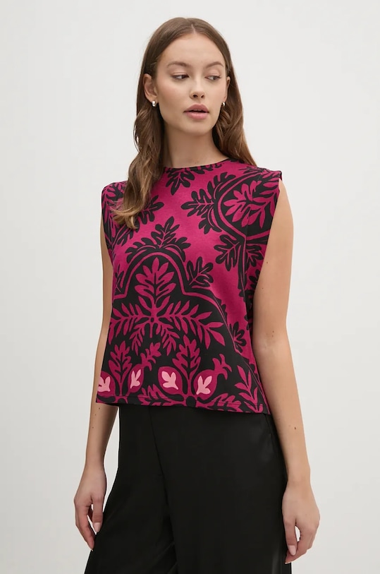 Хлопковая футболка United Colors of Benetton хлопок розовый 3NVSD108Y