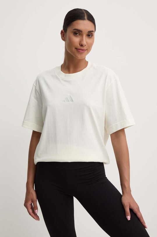 adidas t-shirt bawełniany All SZN bawełna beżowy IY6784