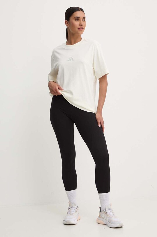 adidas t-shirt bawełniany All SZN IY6784 beżowy AW24