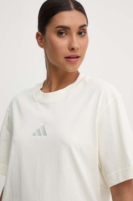 adidas t-shirt bawełniany All SZN beżowy IY6784