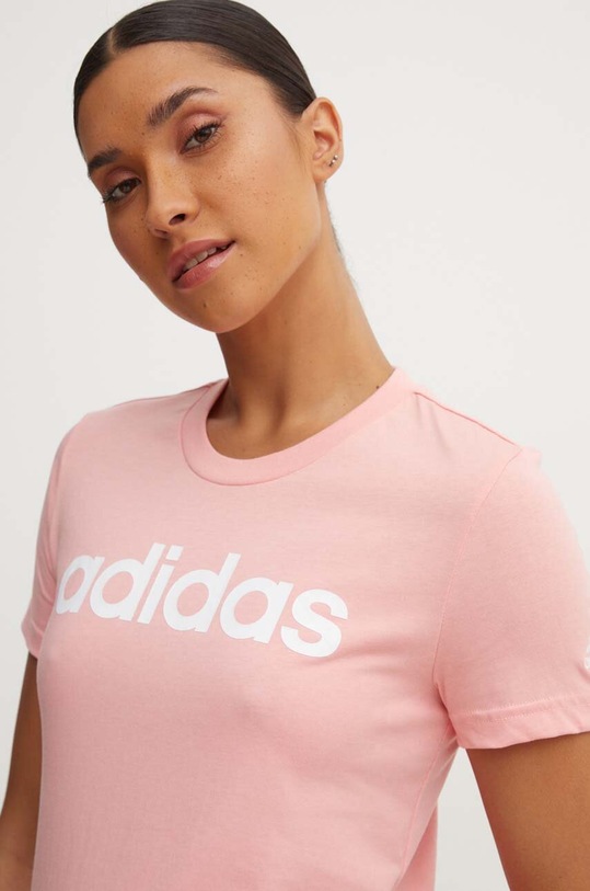 Bavlněné tričko adidas Essentials růžová IY9190