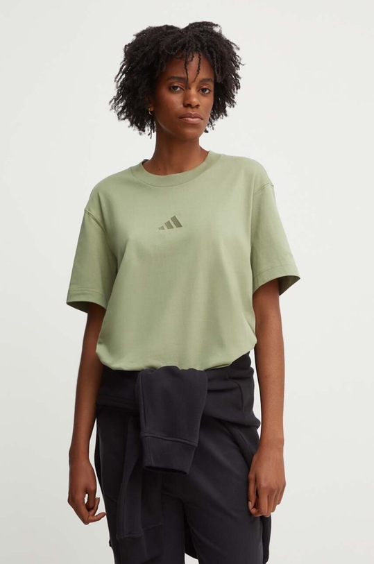 adidas tricou din bumbac All SZN imprimeu verde JF8771