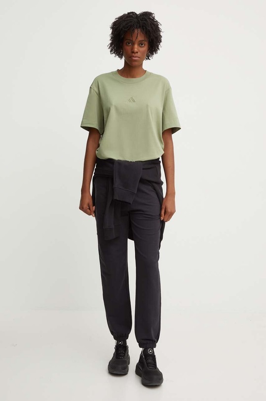 Бавовняна футболка adidas All SZN JF8771 зелений AW24