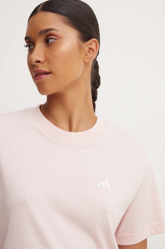Хлопковая футболка adidas Essentials розовый JH3694