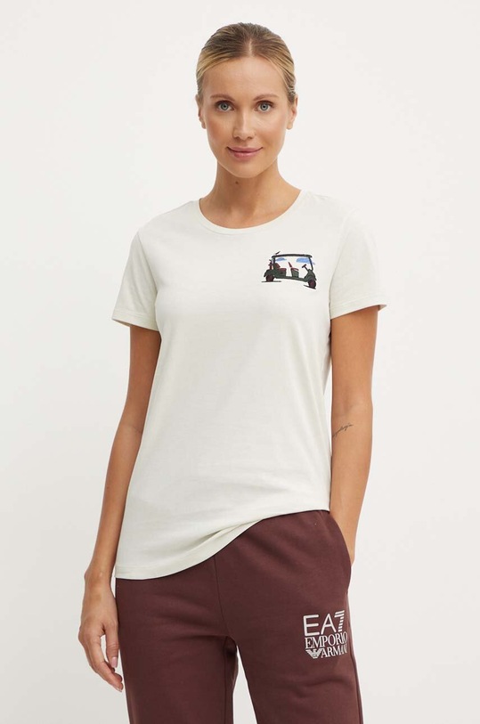 EA7 Emporio Armani tricou din bumbac TJZPZ.6DTT35.1910 bej AW24