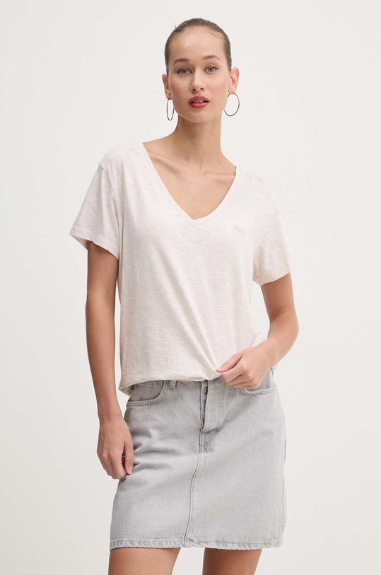 Μπλουζάκι Superdry κανονικό μπεζ W1011181A.9VP