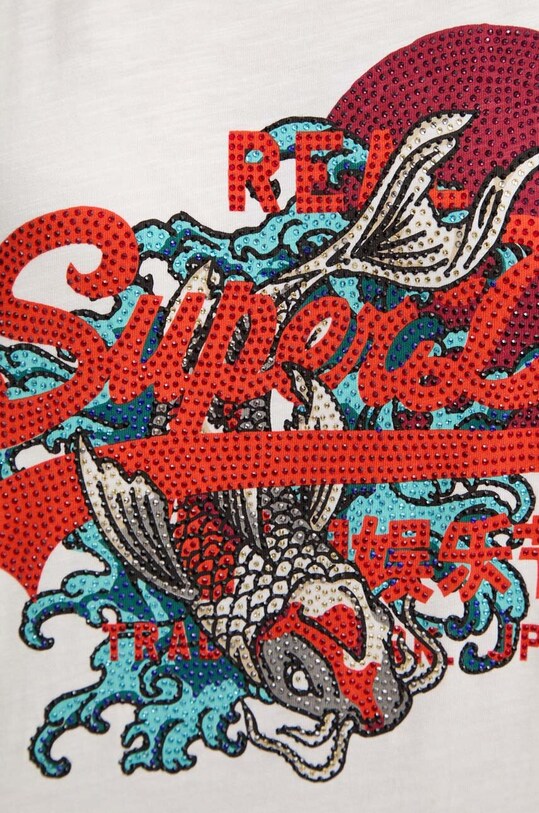 Bavlněné tričko Superdry W1011506A.34C bílá