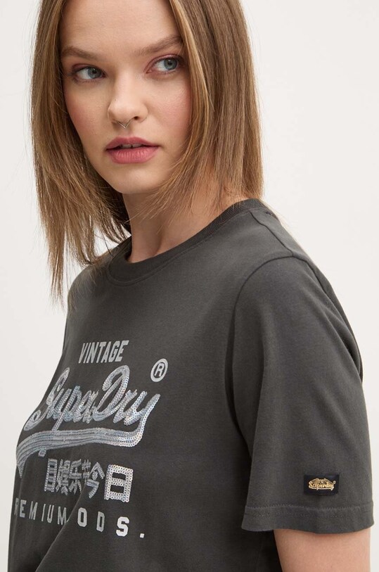 Хлопковая футболка Superdry серый W1011509A.AFB
