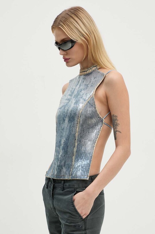 Diesel top din denim DE-CAMY-S fixat albastru A14472.0PGAE