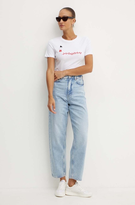 Marella t-shirt bawełniany 2423976044200 biały AW24