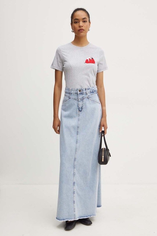 Marella t-shirt bawełniany 2423976044200 szary AW24