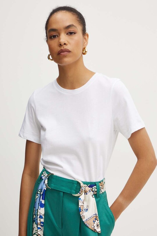 Marella t-shirt bawełniany bawełna biały 2423976054200