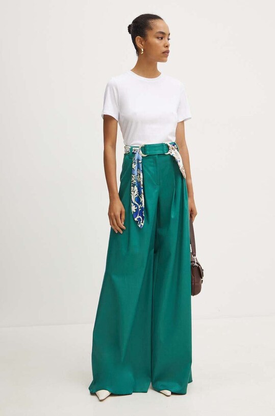 Marella t-shirt bawełniany 2423976054200 biały AW24