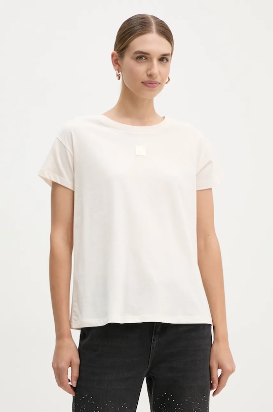 Pamučna majica Armani Exchange bež 6DYT24.YJ3RZ