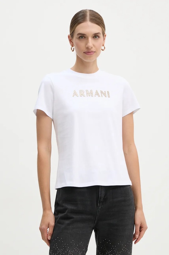 Armani Exchange tricou din bumbac imprimeu alb 6DYT36.YJ7VZ