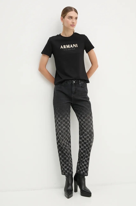 Памучна тениска Armani Exchange 6DYT36.YJ7VZ черен NC24