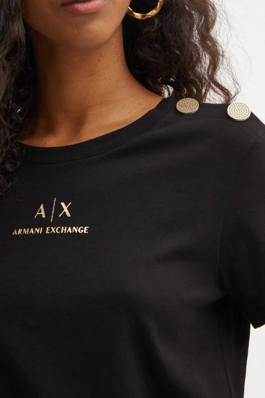 Бавовняна футболка Armani Exchange чорний 6DYT46.YJ3RZ