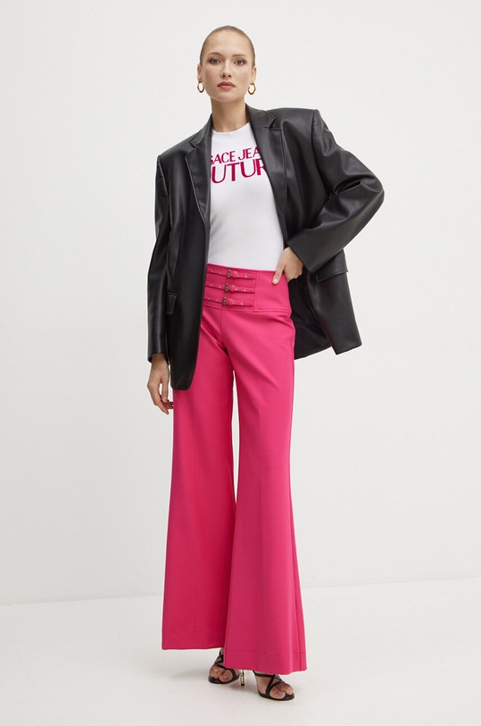 Tričko Versace Jeans Couture 77HAHL01.CJ02L bílá AW24