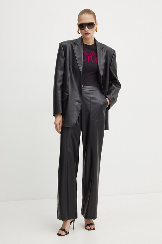 Tričko Versace Jeans Couture 77HAHL01.CJ02L čierna AW24