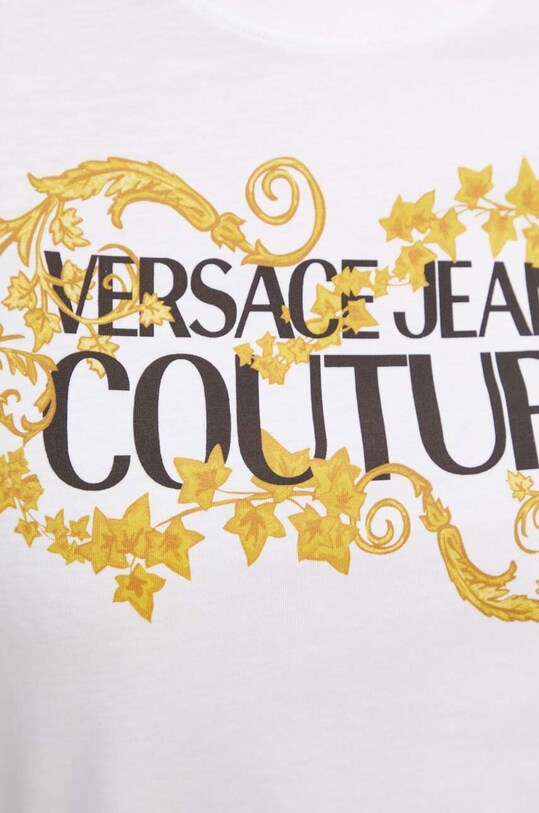 Pamučna majica Versace Jeans Couture 77HAHE05.CJ00E bijela