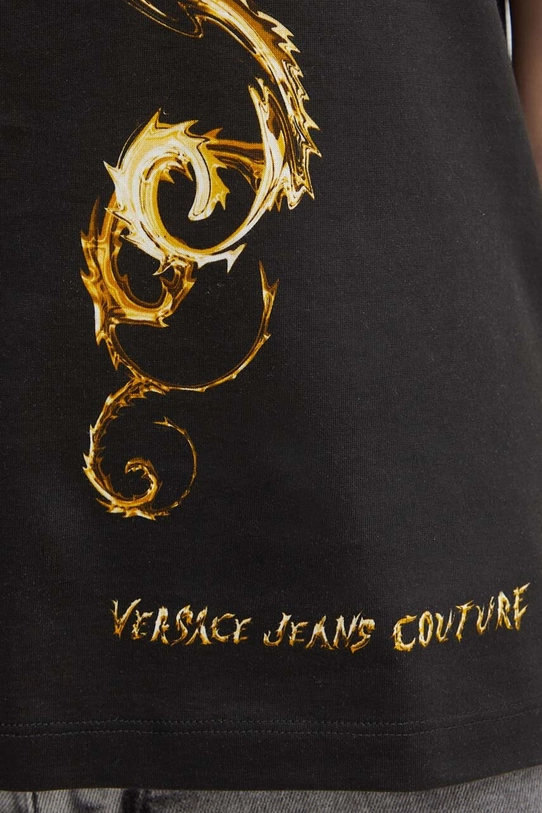 Versace Jeans Couture t-shirt bawełniany 77HAH6P3.JS424 czarny