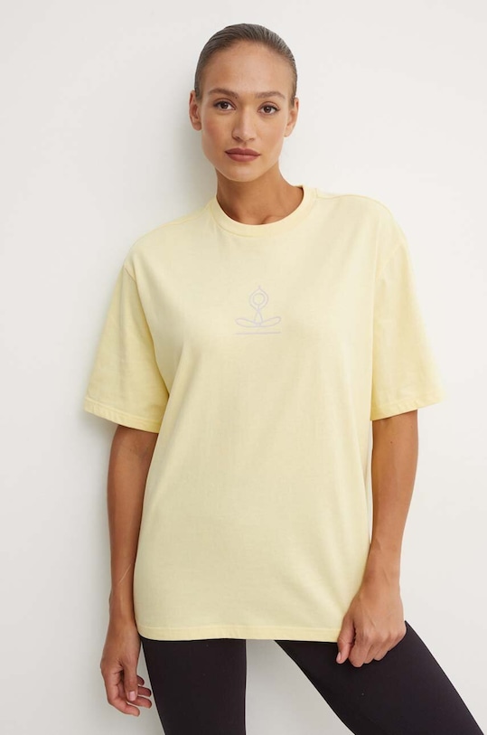 adidas Performance t-shirt Yoga nadruk żółty IW0129