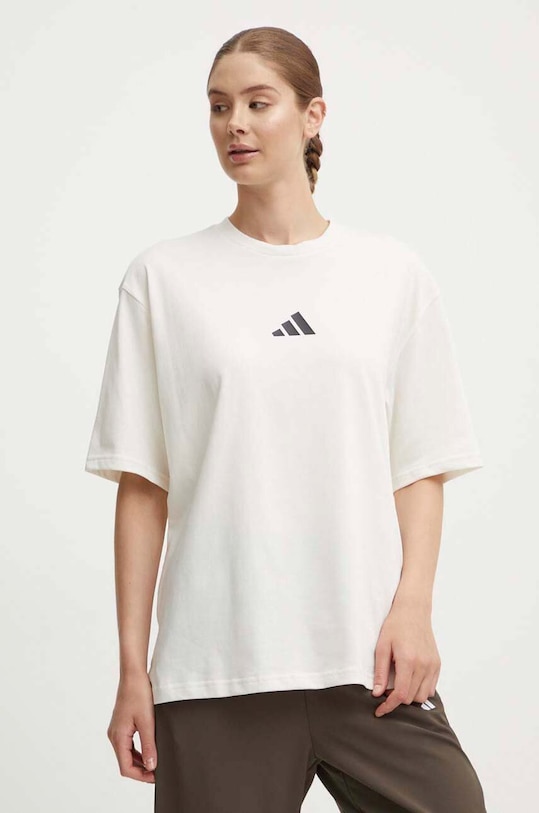 adidas Performance t-shirt treningowy Strength pozostałe beżowy IW0136