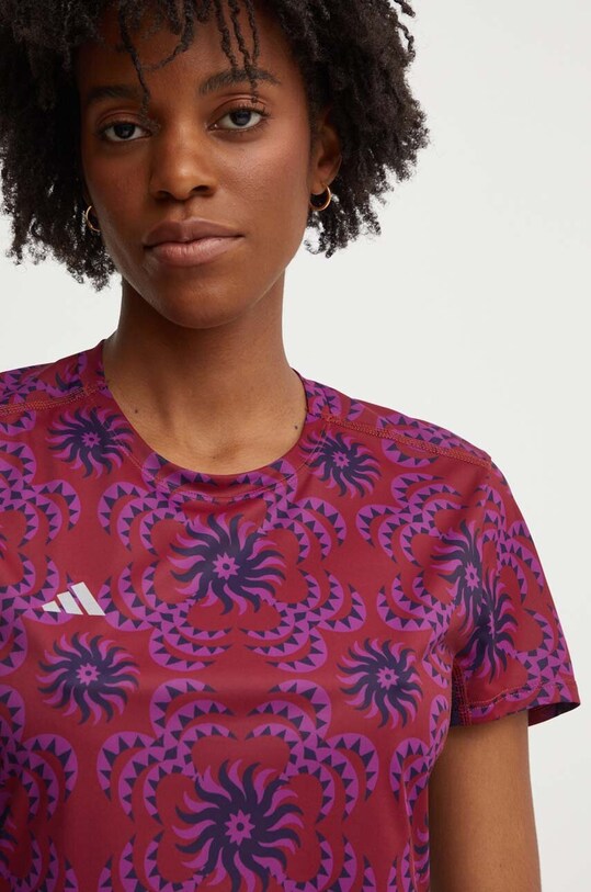 adidas Performance t-shirt treningowy x FARM Rio bordowy IX6985