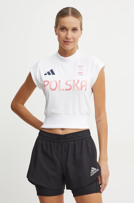 adidas Performance t-shirt treningowy Olympic z elastanem biały JF6670