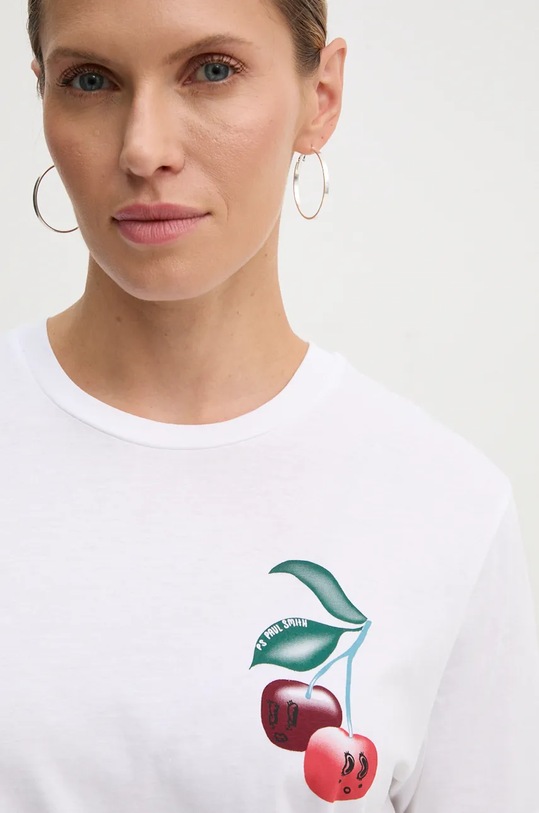 Bavlnené tričko PS Paul Smith W2R.232V.NP4834 biela