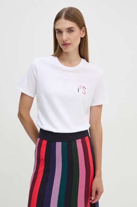Tričko PS Paul Smith potlač biela W2R.G799.NP4842