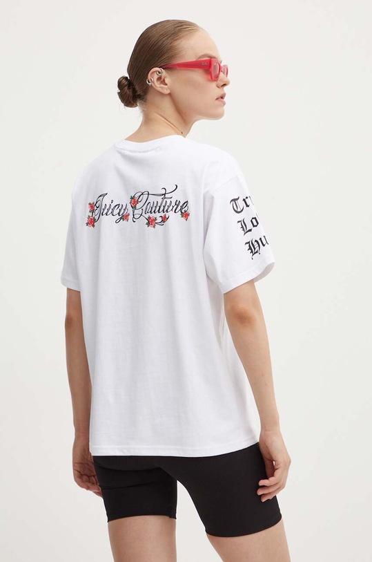 Odzież Juicy Couture t-shirt bawełniany ROSE UNISEX T-SHIRT JCBCT224804.117 biały